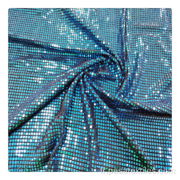 Luxury perle se paillettes Stripe de mariage tissu conception de conception de paillettes paillettes collées en tissu scelants bleu turfe bleu